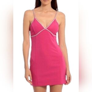 12. NWT - Avec Les Filles Elegant Pink Rinestone Slip Dress